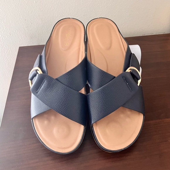 Patrizia by Spring Step Rutha Cross Band Sandals - Navy - Picture 5 of 10